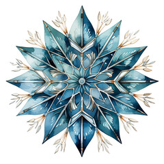 Snowflakes water color illustration with elegant blue color