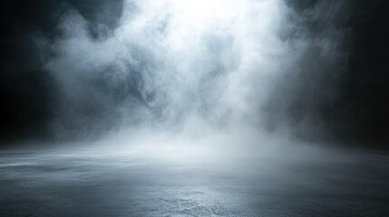 Fototapeta premium Ethereal Mist with Soft Lighting Illuminating a Dark Surface Creating a Mysterious and Atmospheric Background for Creative Projects and Photography
