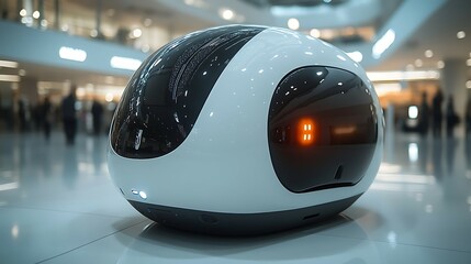 Fototapeta premium Robot interaction shopping mall technology image modern environment close-up innovation