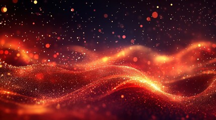 Obraz premium Red and orange glowing particles. Use for backgrounds, presentations, or design projects.
