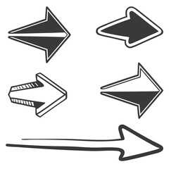 A hand-drawn and illustrated arrow collection