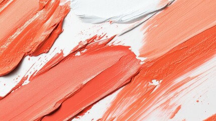 Abstract Art Composition of Vibrant Orange, Apricot, and White Paint Strokes on Canvas Creating a Dynamic Visual Texture for Creative Projects