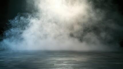 Naklejka premium Ethereal Mist and Fog on Dark Surface Creating Mysterious Atmosphere for Creative Projects, Photography, Backgrounds, and Cinematic Scenes