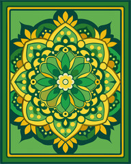 Traditional mandala ornament square type, symetric mandala ornament background for packaging, design pattern