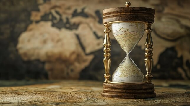 the middle east map as a sand glass timer