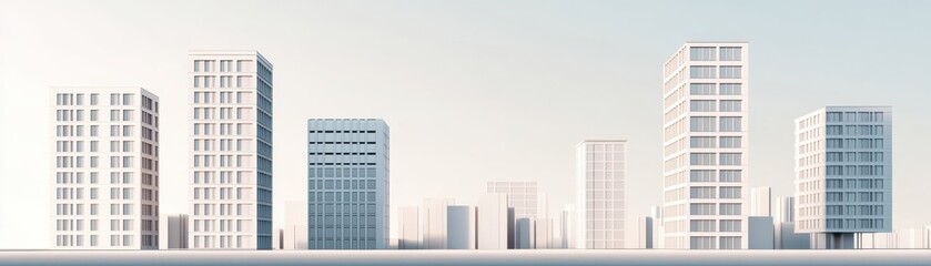 Obraz premium Modern city skyline featuring various architectural styles.