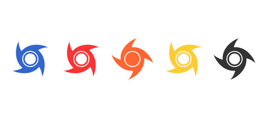 Hurricane disaster symbol design in set. Illustration for information, education, warning, advertising
