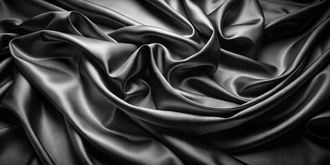 Obraz premium The soft, flowing folds of luxurious satin fabric create a captivating, abstract composition, evoking a sense of elegance and refinement.
