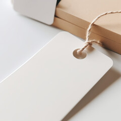 Hangtag mockups, Hanging label tag mockup, favor tag mockup, wedding favor tag mockup, swing tag mockup - A versatile template for showcasing your branding and design ideas in various industries