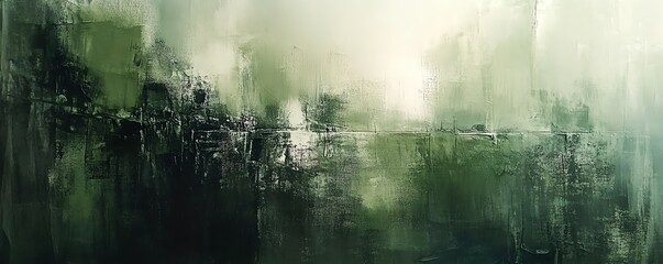 Naklejka premium Serene Green and Gray Abstract Composition