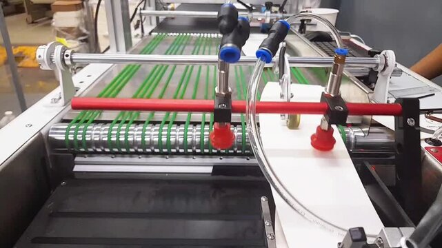 Paper production. The process of printing designs on white paper.