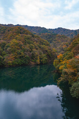 紅葉と湖
