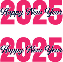 Happy New Year 2025 typography & social media poster