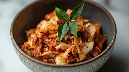 Fototapeta premium Delicious Kimchi in Rustic Bowl Presentation