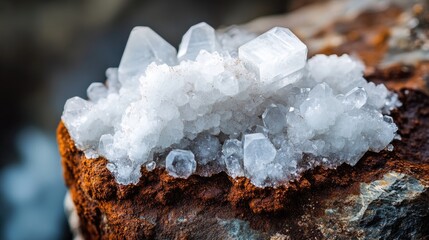 Fototapeta premium Natural Crystal Formation on Rock Surface
