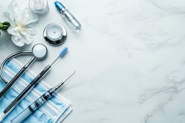 Dental procedure tools office medical equipment clean environment close-up view hygiene focus