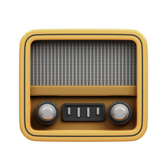 Fototapeta premium Retro Radio 3D Illustration Isolated Transparent Background