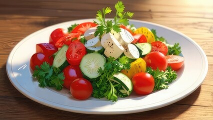 salad with tomatoes and cucumbers