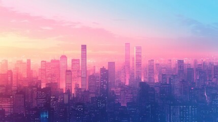 A lone pastel-colored tree standing in a vast, foggy meadow with soft sunlight breaking through the mist, creating long shadows.