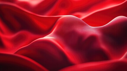 Obraz premium Abstract red background with flowing wave patterns.