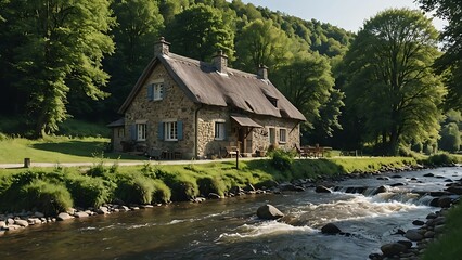 Fototapeta premium old house in the forest