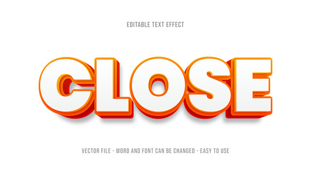 Editable text effect bold mock up, orange text effect