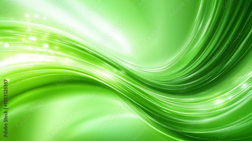 Poster abstract green wavy background creating a fresh and vibrant design