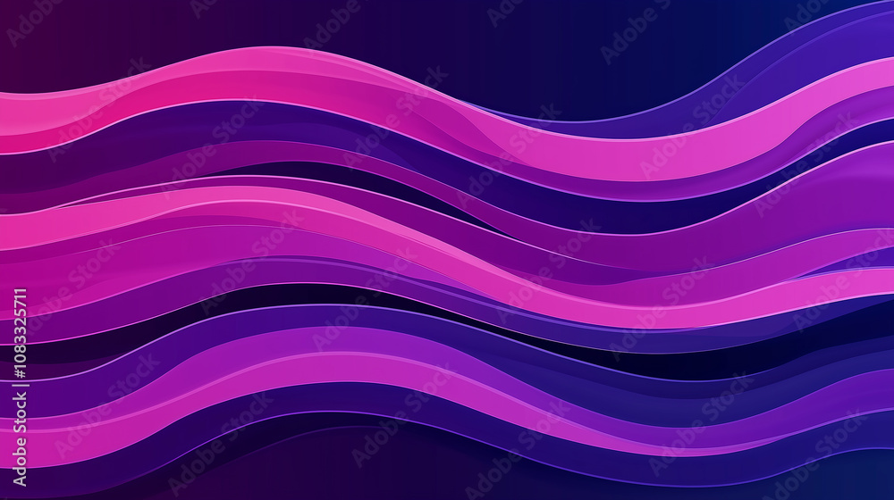 Poster purple and pink wavy lines creating an abstract background
