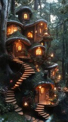 Tiny woodland houses, Enchanted Woodland Houses with Spiral Staircases