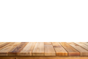 Wooden tabel top cut out with isolated background