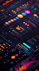 Obraz premium Data visualization dashboard digital learning platform infographic modern environment overview interactive insights