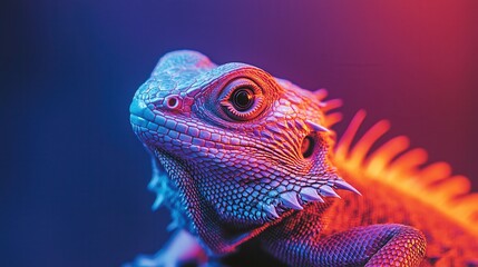 Obraz premium vibrant lizard with colorful scales and striking features