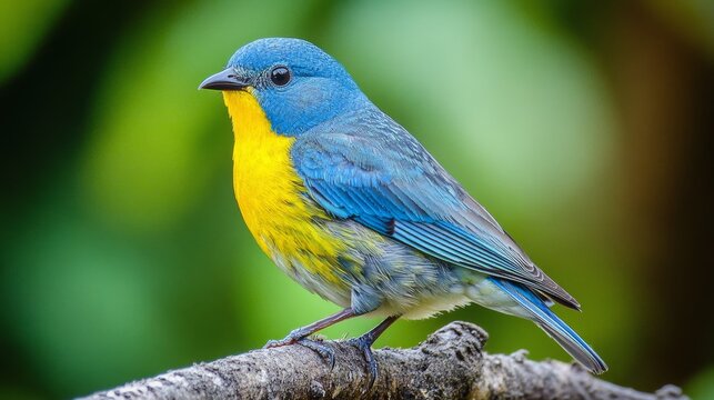 Beautiful bird Tropical parulas have bluish-gray heads and upper parts.