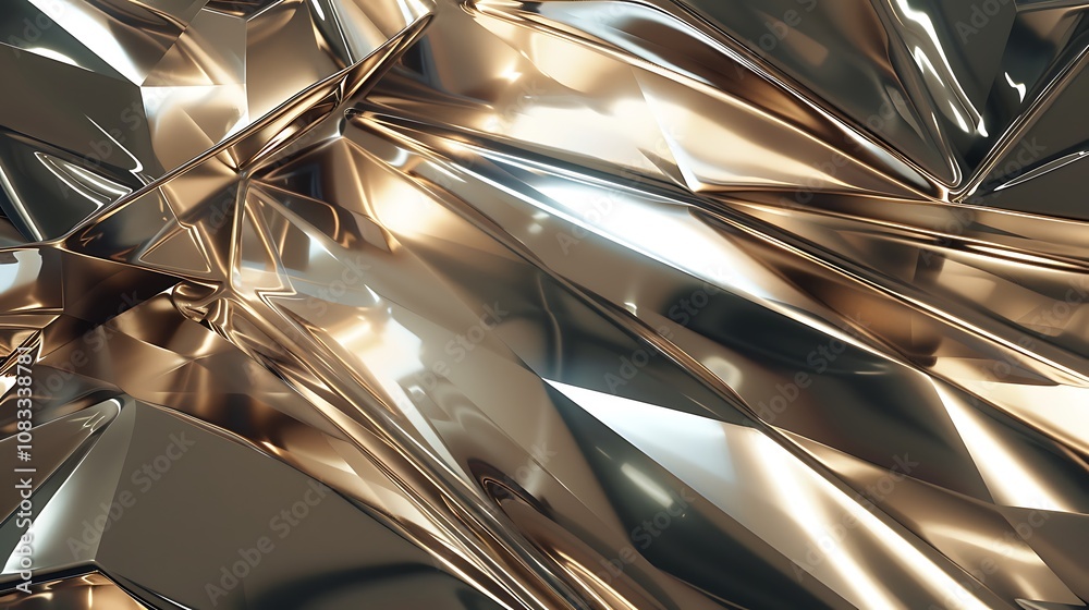 Poster abstract image of a metallic surface with a shiny and reflective finish. the surface is made up of g