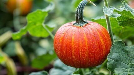Closeup of a Pumpkin plant Pumpkin leaf