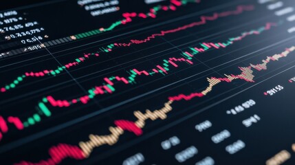 Market analysis rising trends financial sector data visualization digital environment closeup view investment insights