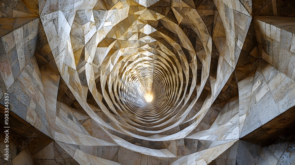 Fototapete explore the intricate patterns and depths of architectural design through a captivating spiral struc