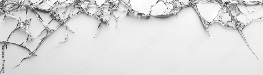 Poster a minimalistic image featuring intricate patterns resembling delicate webbing or frost against a lig