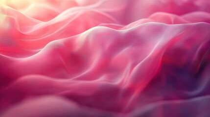 Obraz premium Soft pink fabric draped elegantly with gentle folds and waves illuminated by warm light in a serene setting