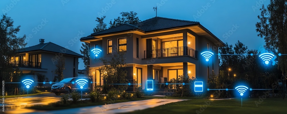 Leinwandbilder the internet of things iot technology with smart devices connected in a futuristic network