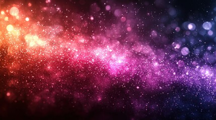 Obraz premium Vibrant cosmic background with colorful bokeh effects shining in a dark sky at night creating a magical atmosphere