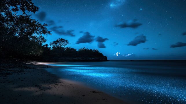 The serene beauty of the bioluminescent bay in Fajardo, Puerto Rico, Coastal scene