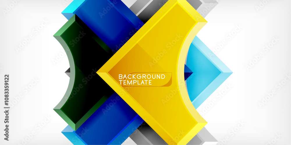 Poster Geometric design abstract background - circles and triangles