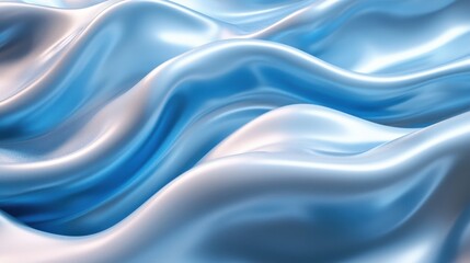 Obraz premium Flowing blue waves undulate gently in a serene environment, creating a calming atmosphere that evokes tranquility and peace
