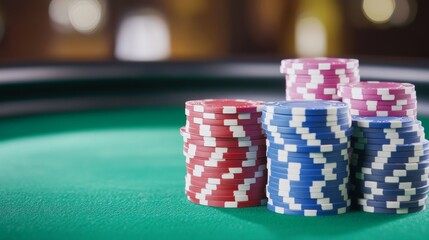 Fototapeta premium Chips on roulette table