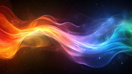 Obraz premium Vibrant swirling colors with flowing patterns against a dark cosmic background in a mesmerizing display of light and energy