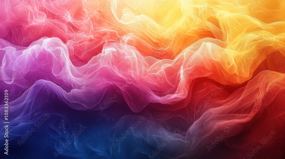 Poster vibrant abstract swirls of color blending seamlessly in a dynamic display of light and movement duri
