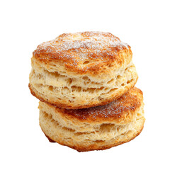 Flaky, golden-brown scones stacked on top of each other, showcasing a textured surface and inviting appearance.