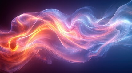 Obraz premium Elegant swirls of colorful light create a mesmerizing abstract design suitable for digital backgrounds or artistic projects