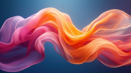 Fototapeta premium Colorful silk ribbons flowing gracefully in soft light creating an artistic abstract background for design projects